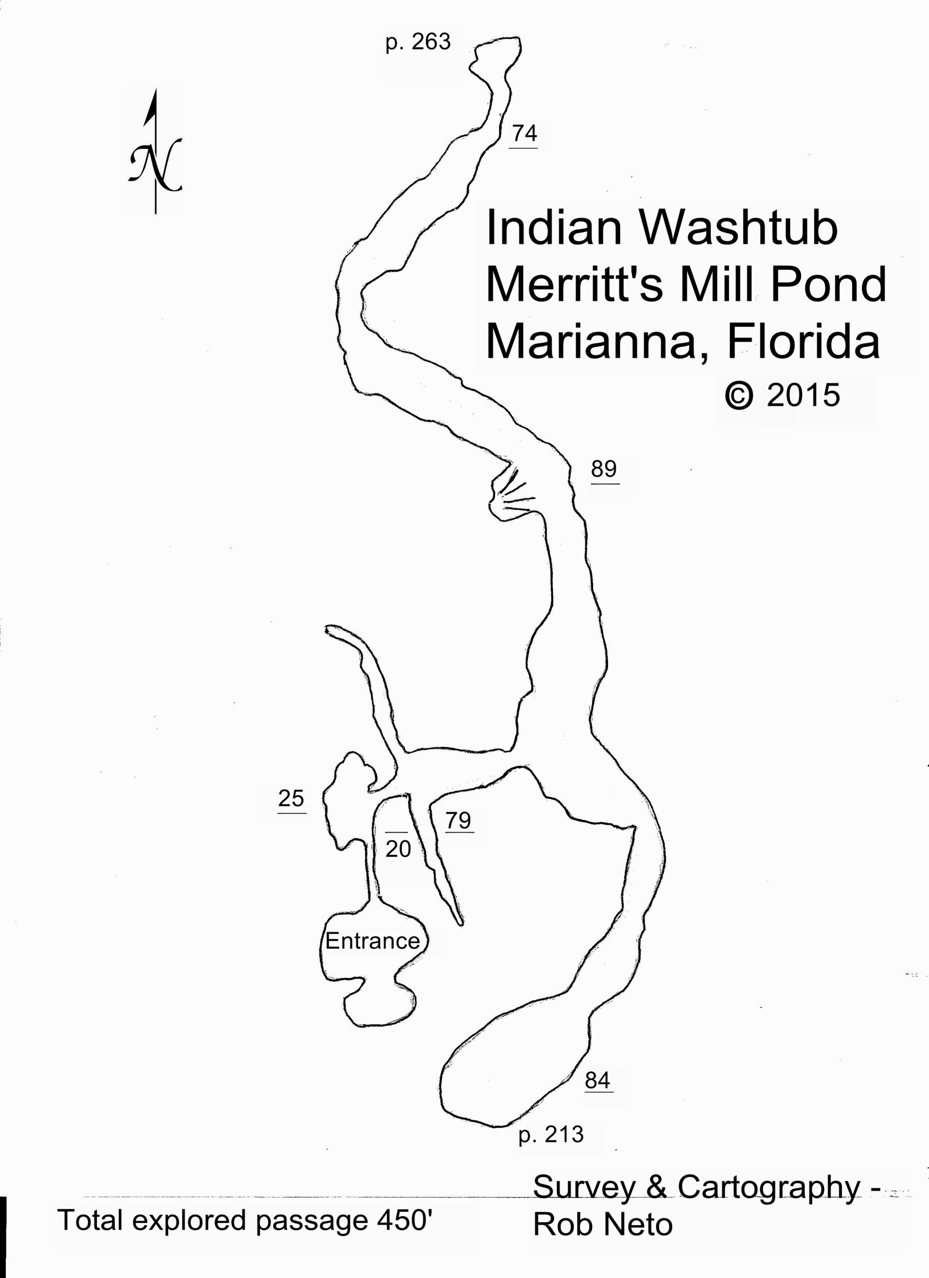 Indian Washtub cave map