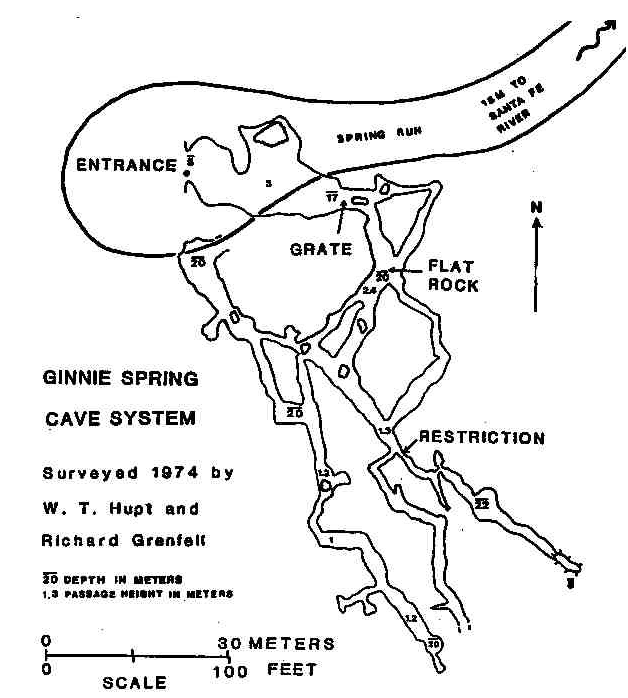 Ginnie Springs (Jenny Springs) cave map