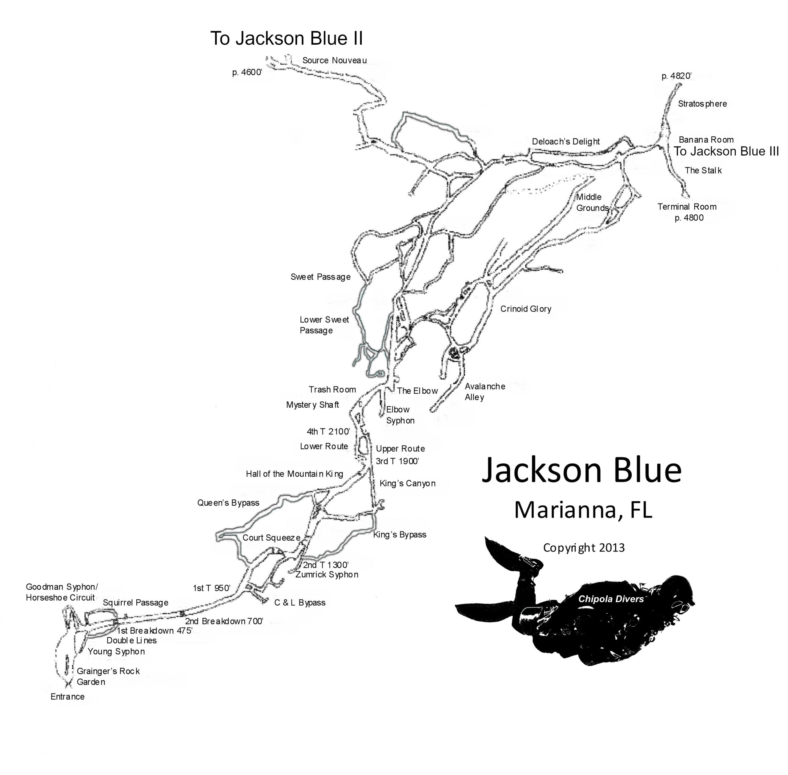 Jackson Blue Spring cave map