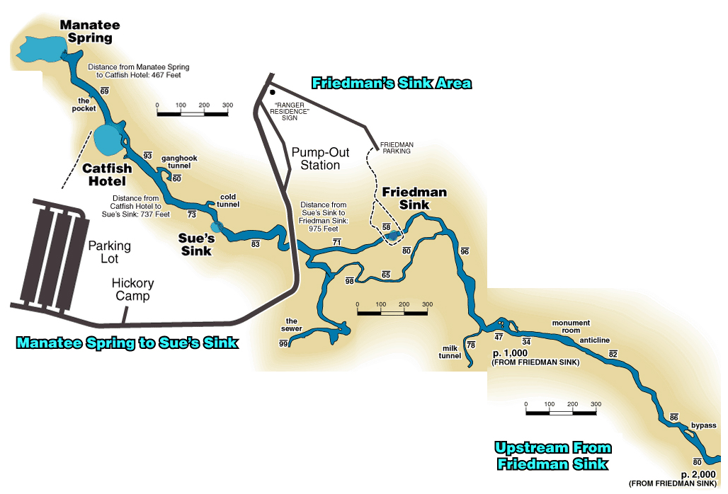 Manatee Blue Spring cave map