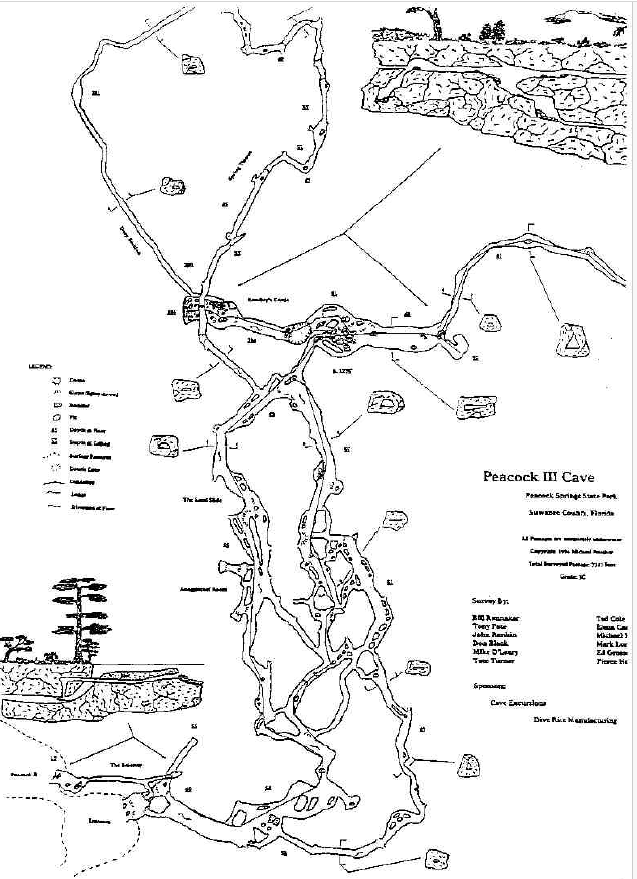 Peacock III cave map